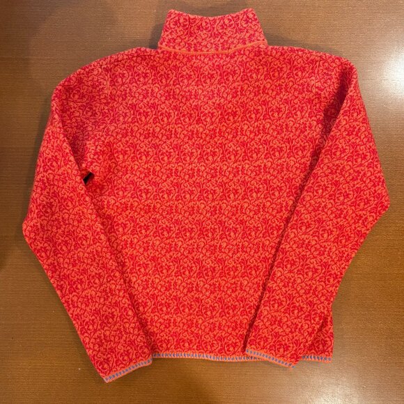 Vintage Neve Designs Zip 100% Wool Sweater Sz M Paisley Floral Design - Picture 2 of 3